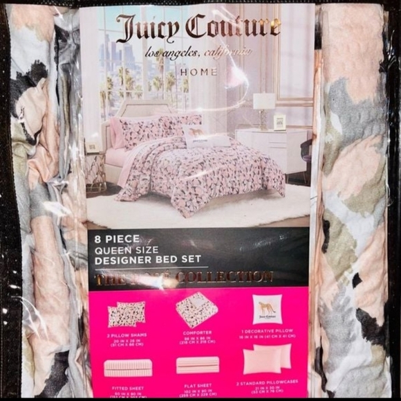 New Juicy Couture Camo 8 piece Comforter Set - Picture 9 of 11